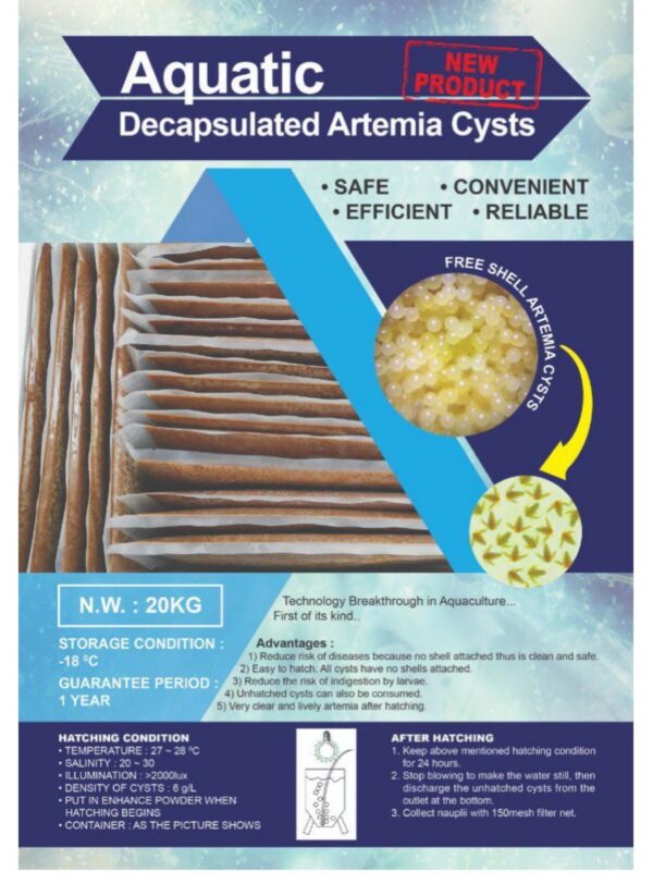 Decapsulated Artemia Cysts – 20kg